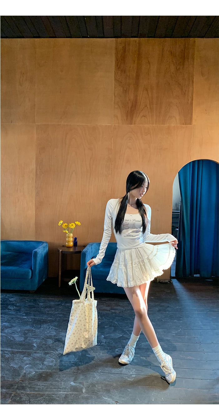 white cancan lovely skirt