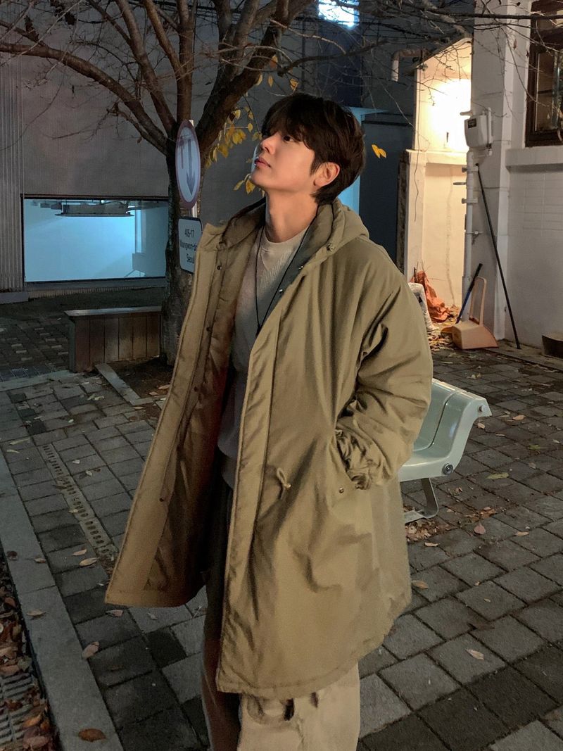 Shima Long Hooded Fishtail Padded Parka