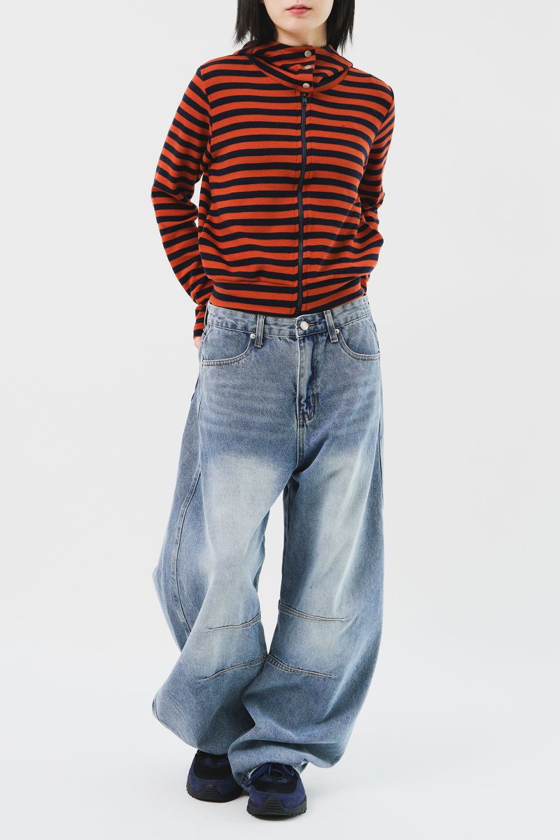 (W) Moor Striped Hooded Jacket (3color)