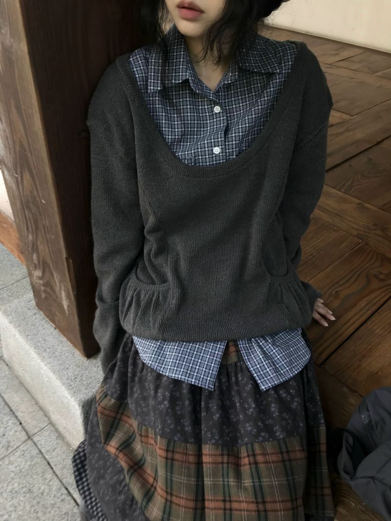Loose Fit Pocket Knit