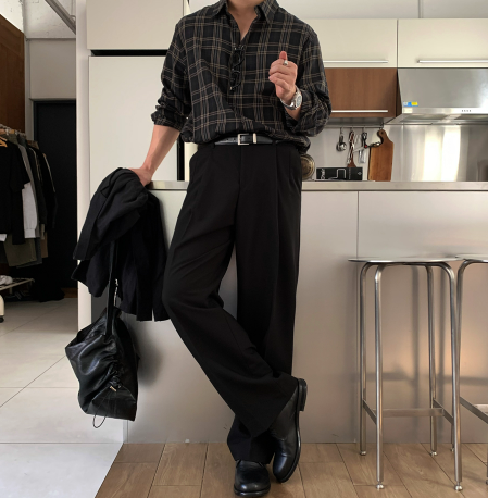 Cali Herringbone Semi Overfit Check Shirt
