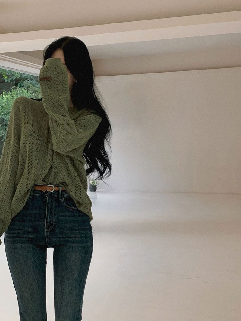 [Bellide made] Caramel Loose Fit Long Round Knitwear
