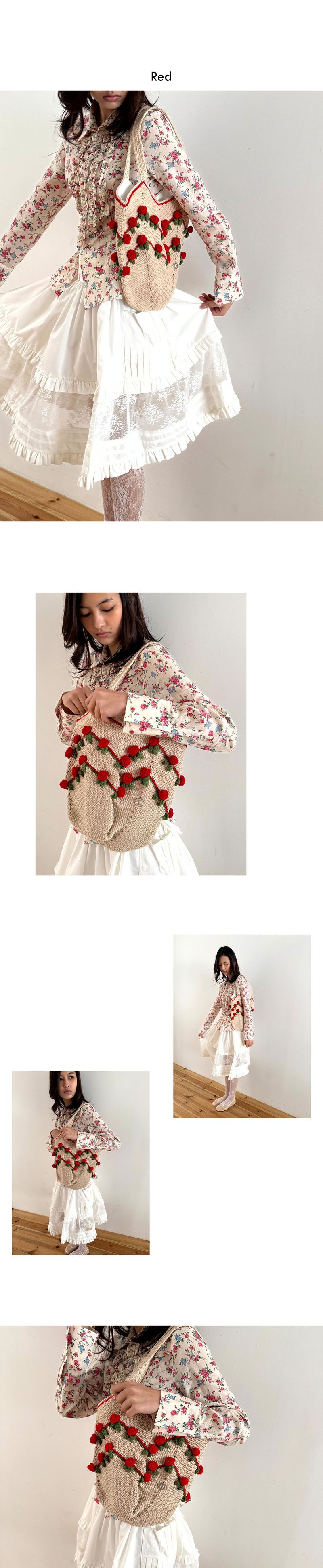 Handmade Flower Vine Crochet Bag_2colors
