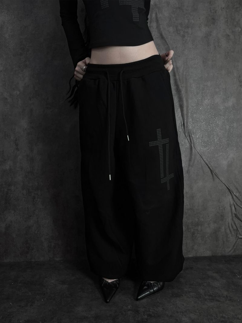 cross square stud pants (2color)