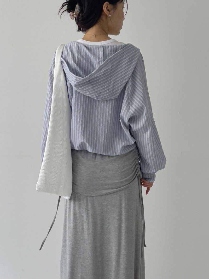 Shirred Layered Long Skirt