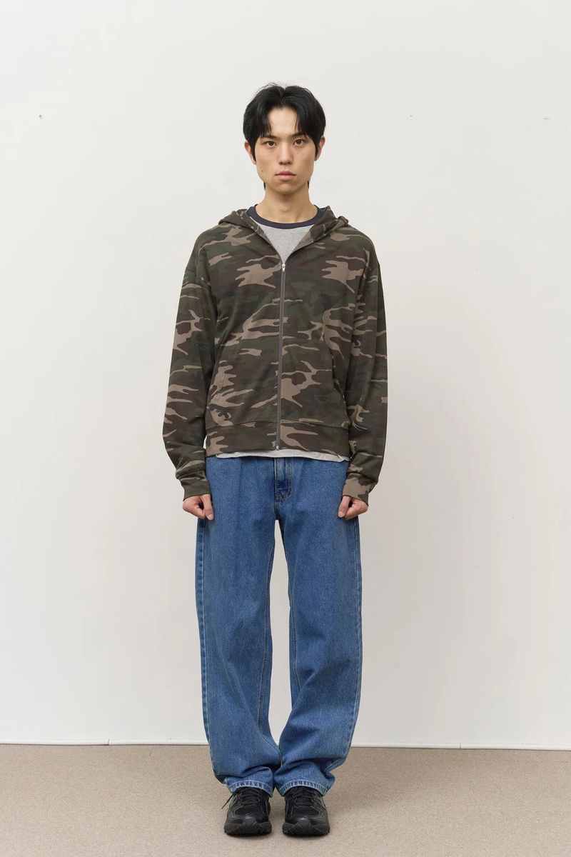 Camo Single Zip Hoodie
