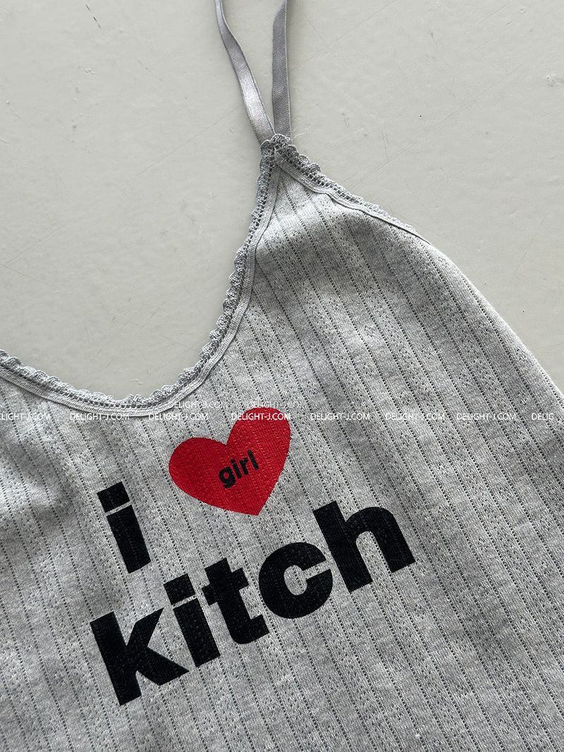 I love lace kitsch sleeveless