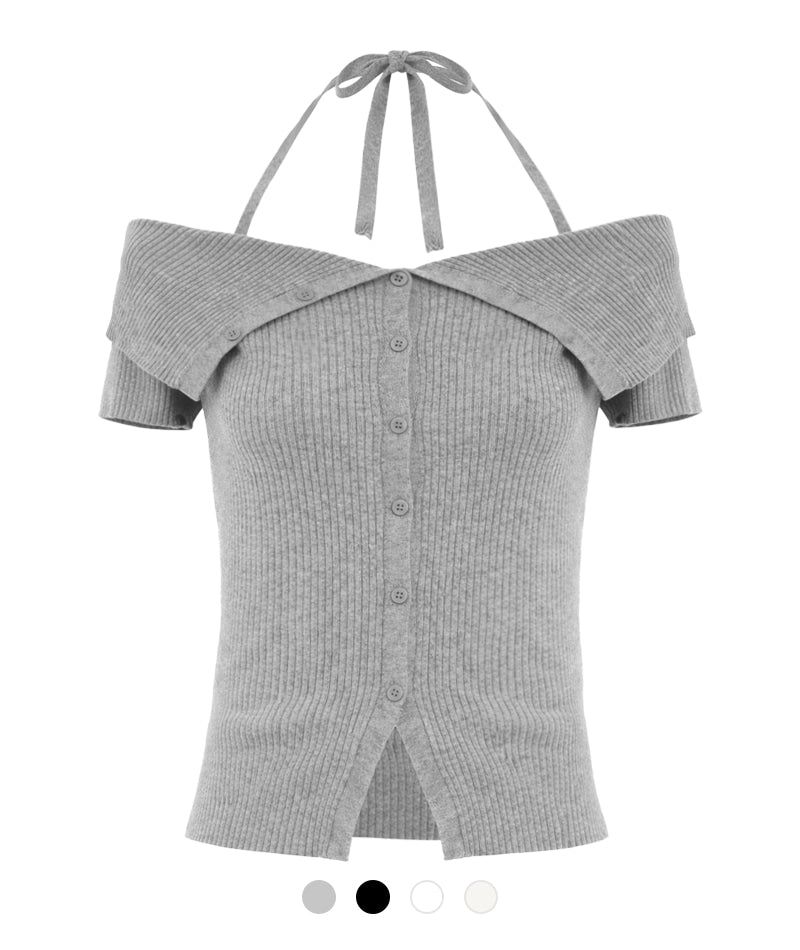 Cozy&Kitsch(コージーアンドキッチ)の「Roven Off-Shoulder Rib Knit Top(Tops)」