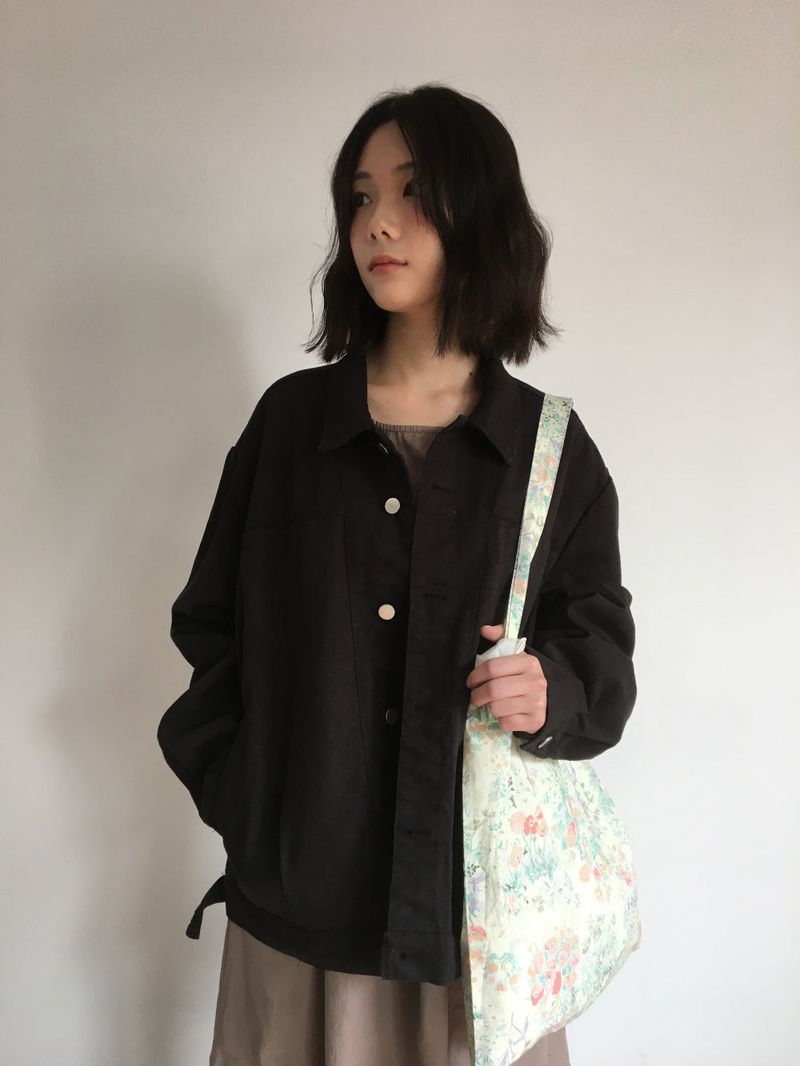 Wood trucker collar jacket (2color)
