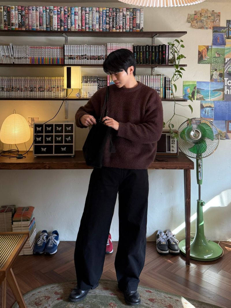 Way pintuck curved pants