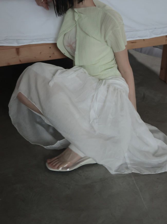 Fiel Knot Flare Midi Skirt
