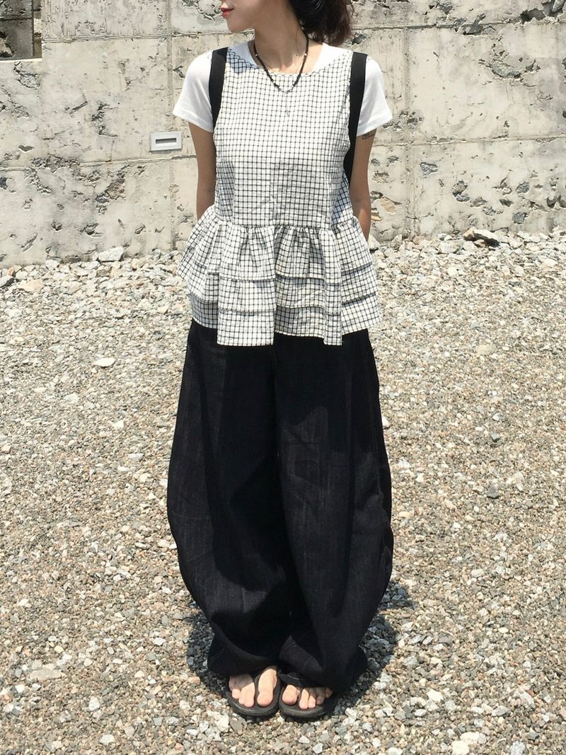 Mori Check Frill 2-Way Blouse (2c)