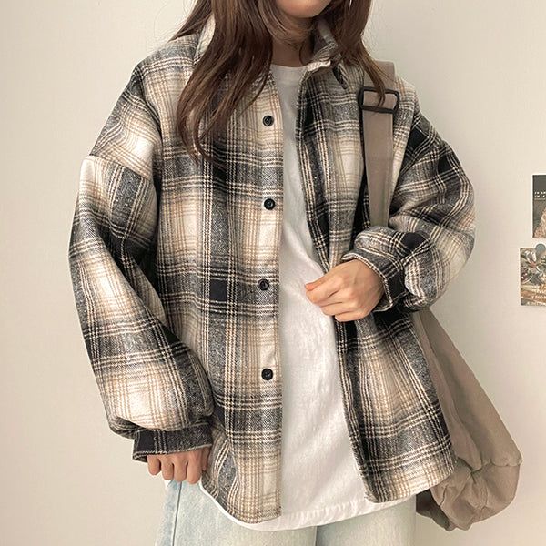 hijjoo（ハイチュー）の「アーロンウール裏地チェッカーシャツ（トップス）」