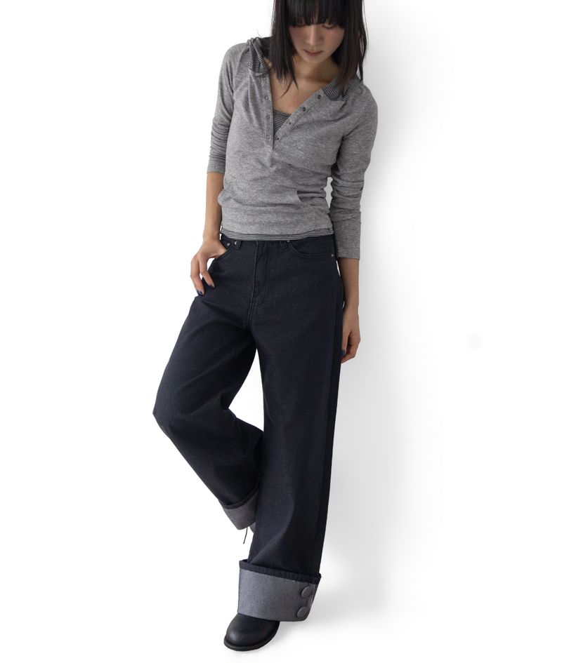 Gus Roll-Up Straight Low-Rise Denim