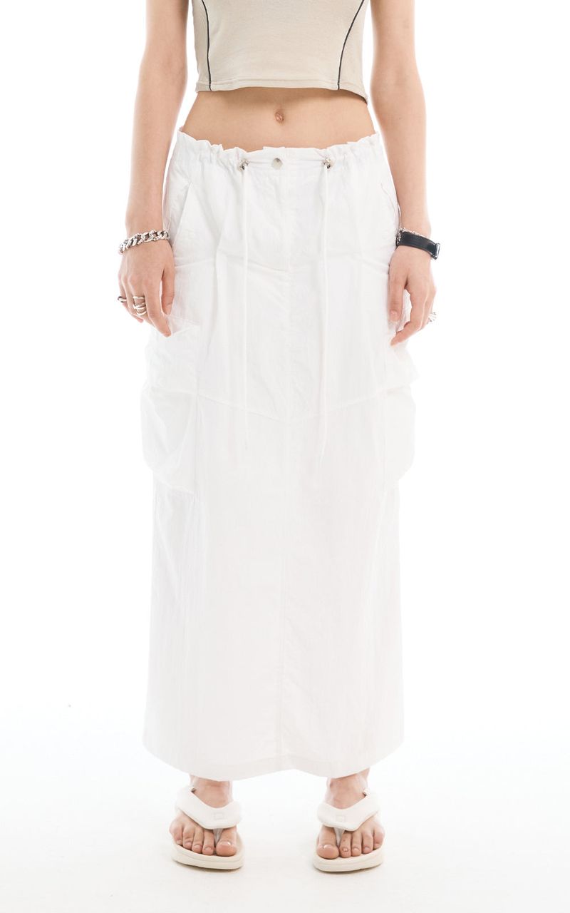 CARGO MAXI SKIRT_WHITE