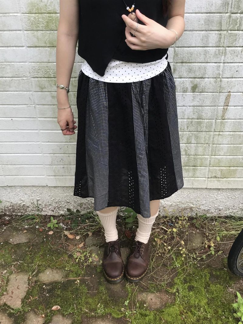 hoyo lace layered skirt