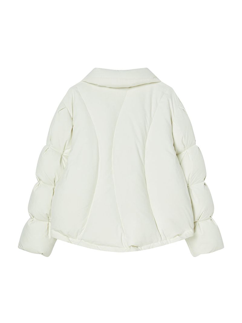 CURVE LINE COLLARED DOWN PUFFER (IVORY)