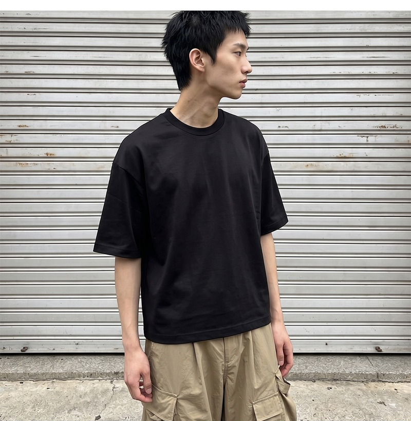 Overfit Cool-Dry Back Slit Short Sleeve T-shirt Black