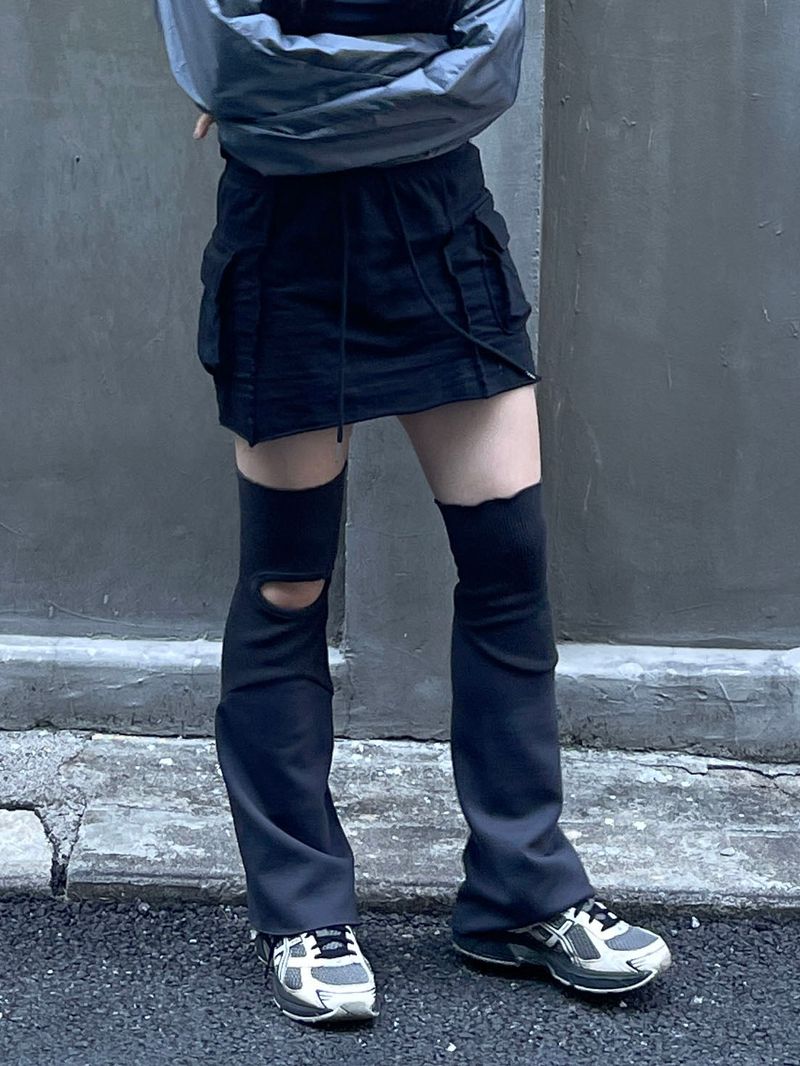 color matching slit leg warmer