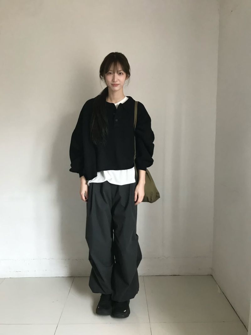 Double Pintuck Pants (Charcoal)