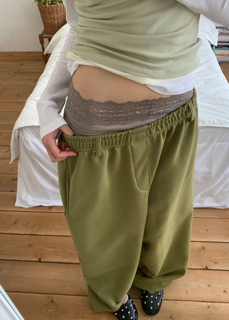 (UNISEX) BELTED SWEAT PANTS (3color)