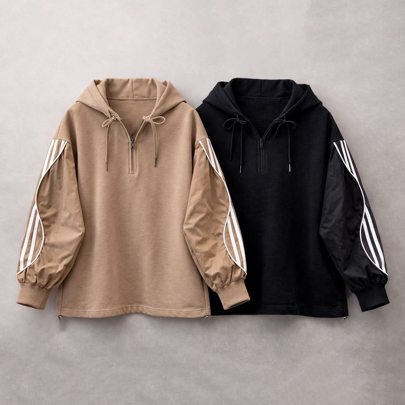 COZINESS（コジネス）の「Waveline Hood Semi-Zipup (2 colors)（Tops）」
