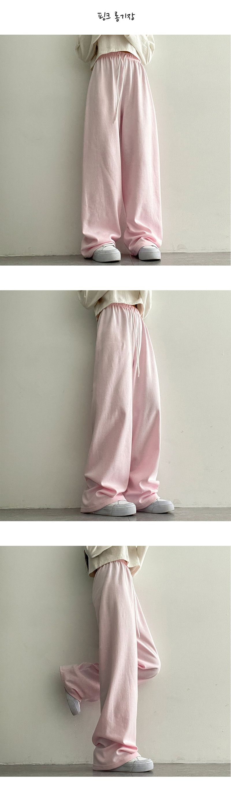 [Short, basic, long length] Tory training banding wide pants