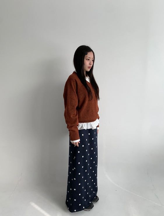 Husit Color Wool V-Neck Knit