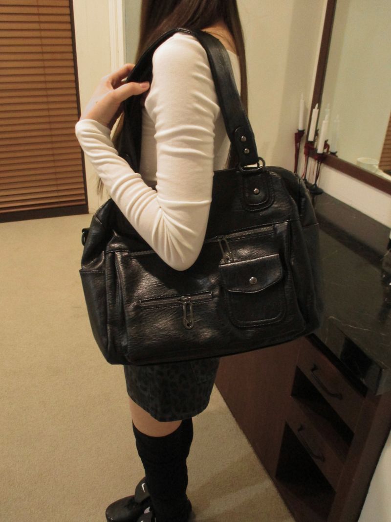 leather big soft 2way bag