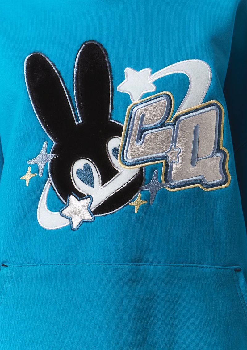 fur bunny planet hoody - blue