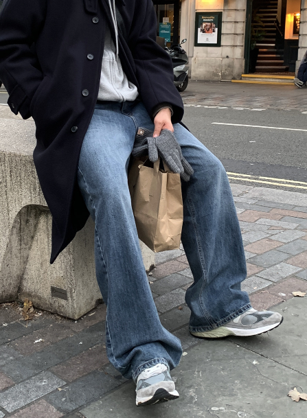 LOOKPLE（ルックプル）の「メインベーシックウォッシュドBBストレートフィットデニムパンツ（パンツ）」