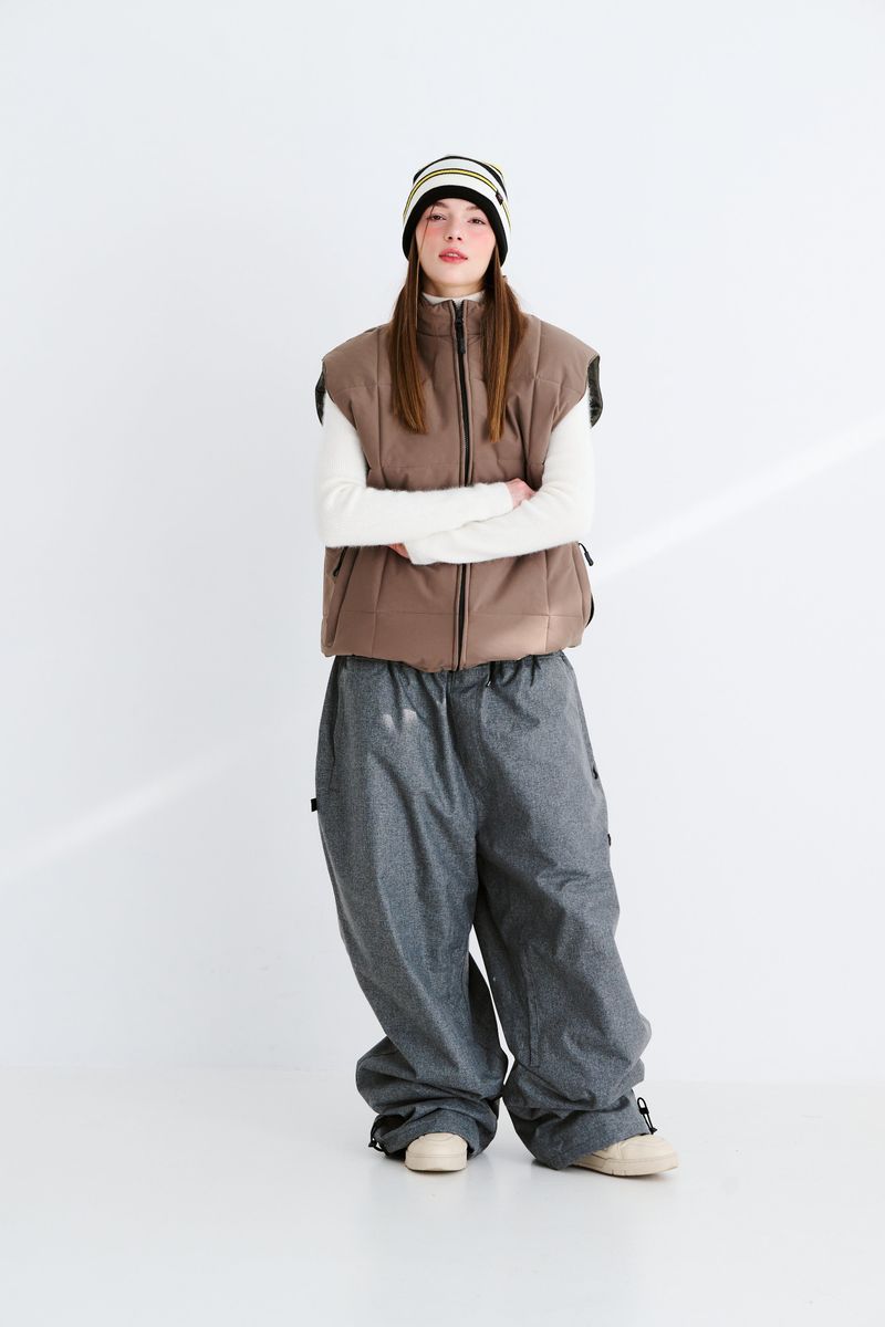 BSRABBIT（ビエスラビット）の「LOGO HERRINGBONE SUPER WIDE VENTILATION PANTS CHARCOAL（Pants）」