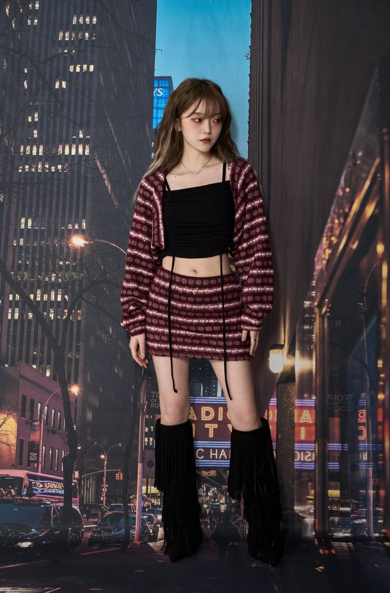 CROCHET KNIT SK (BURGUNDY)