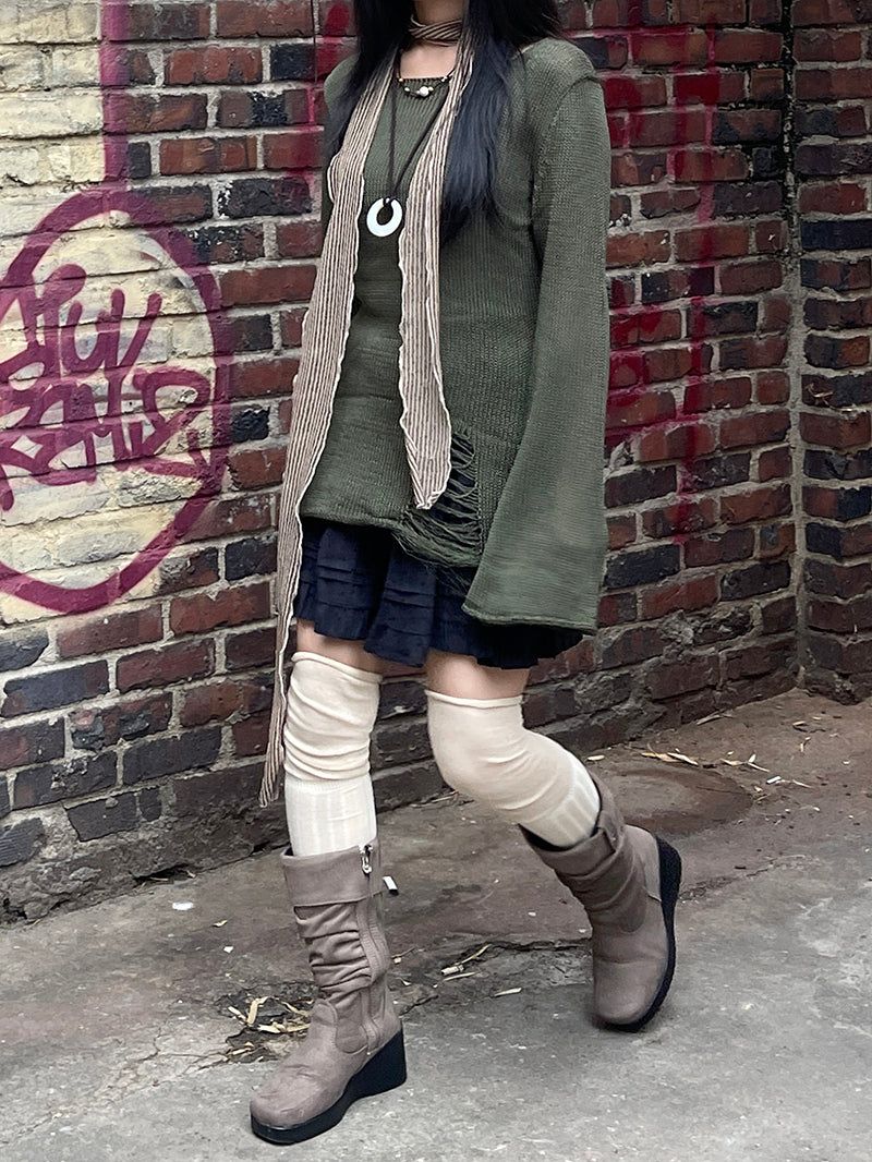 Summer Vintage Damage Long Knit