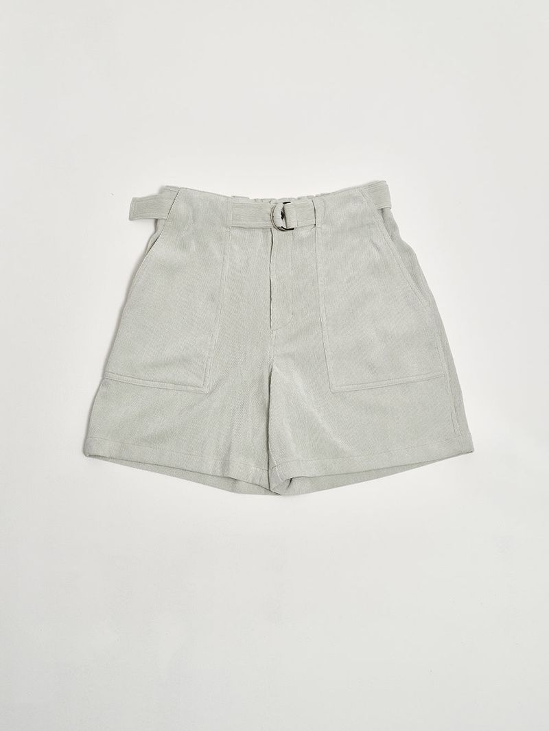 CORDUROY BELT SHORTS GRAY
