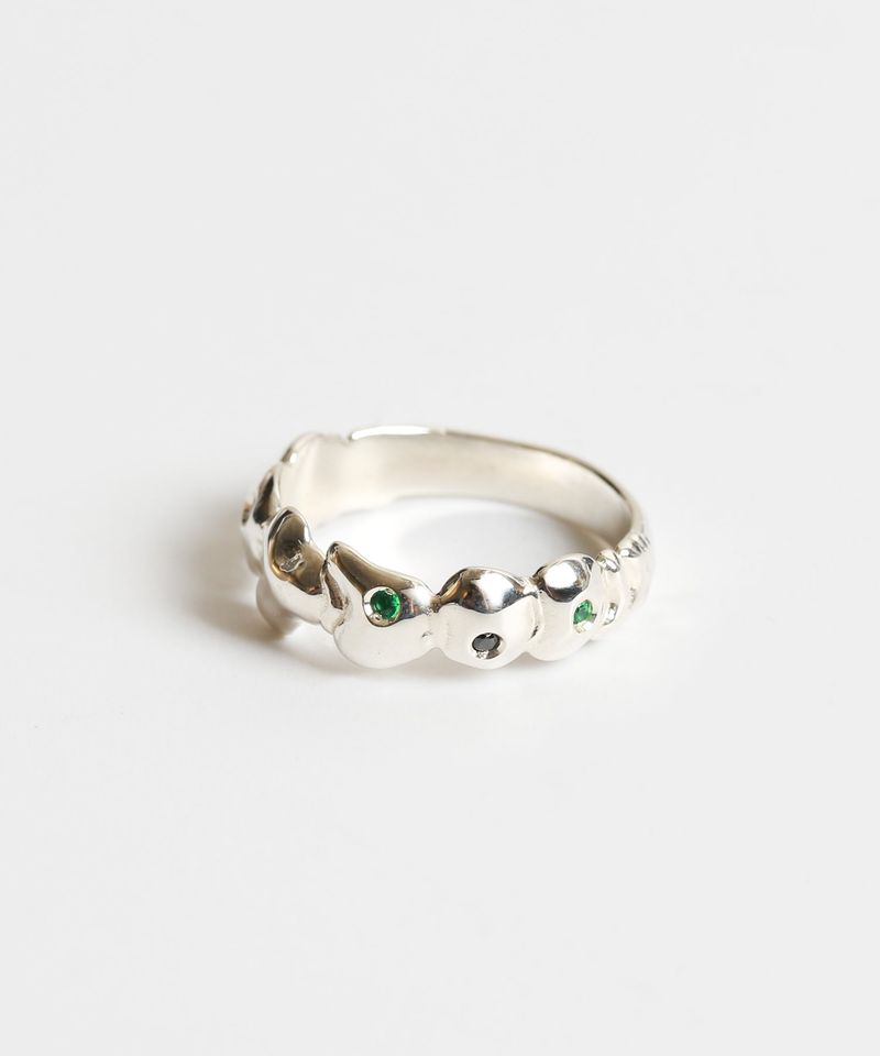 Mushroom cubic ring (GB) (925 silver)