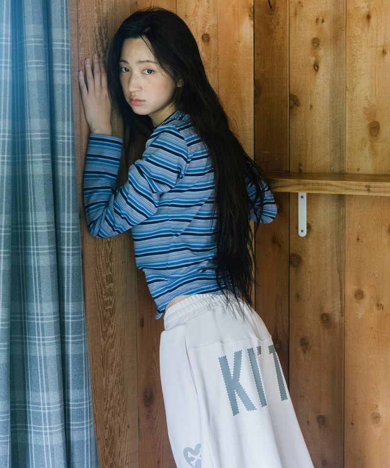 GRANOLA STRIPED LS TEE BLUE(CV2GFFT555A)