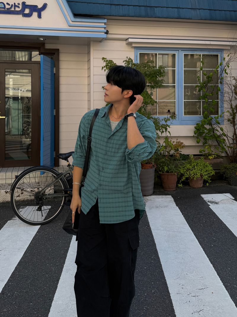 Suede check shirt
