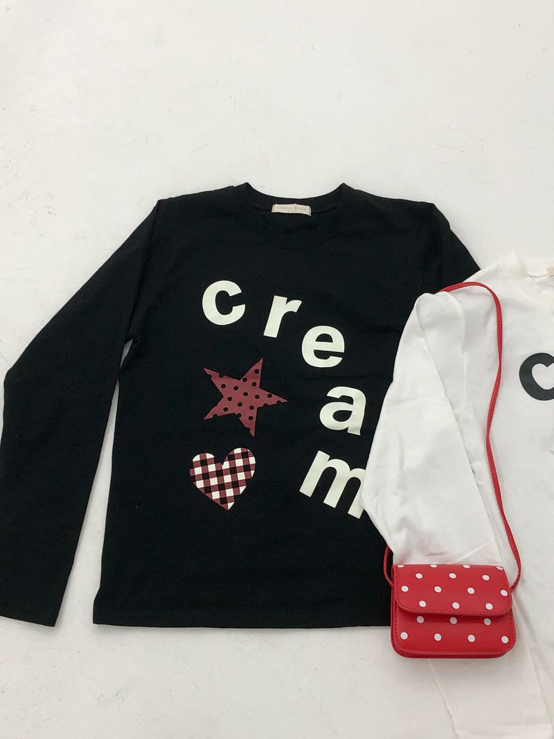 Cream Star Heart Long Sleeve