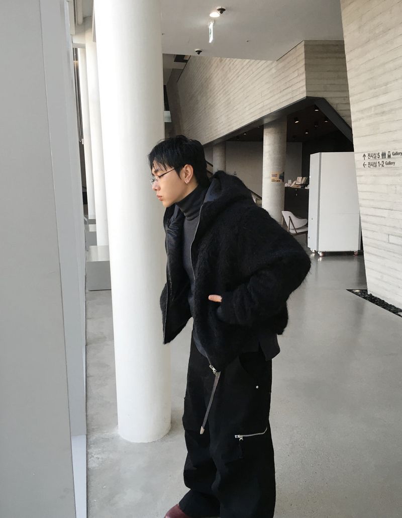 No.1541 boucle fur hood JK