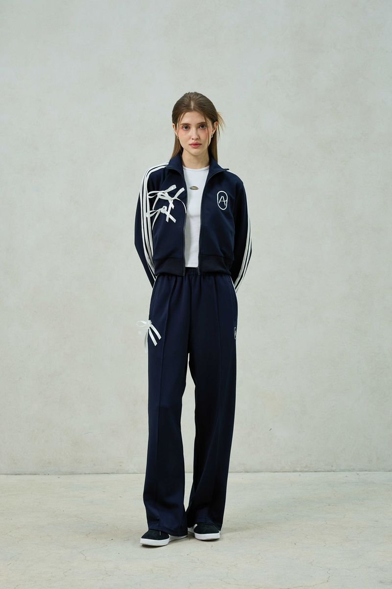 RIBBON JERSEY TRACK TOP / NAVY