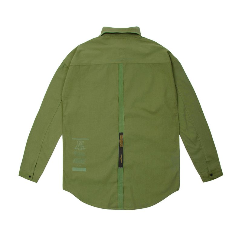 TECH LINEN OVERSIZED SHIRTS OLIVE