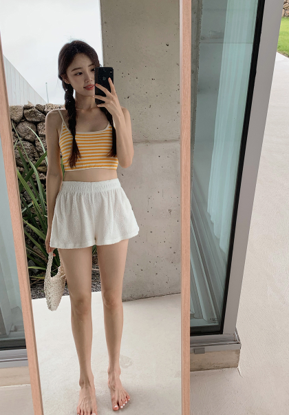 Striped Towel Bra Swim Top (6color)