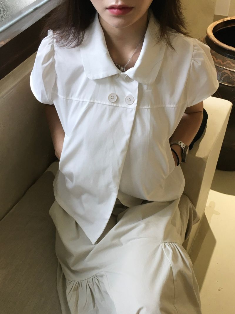 Moment button collar blouse (2c)