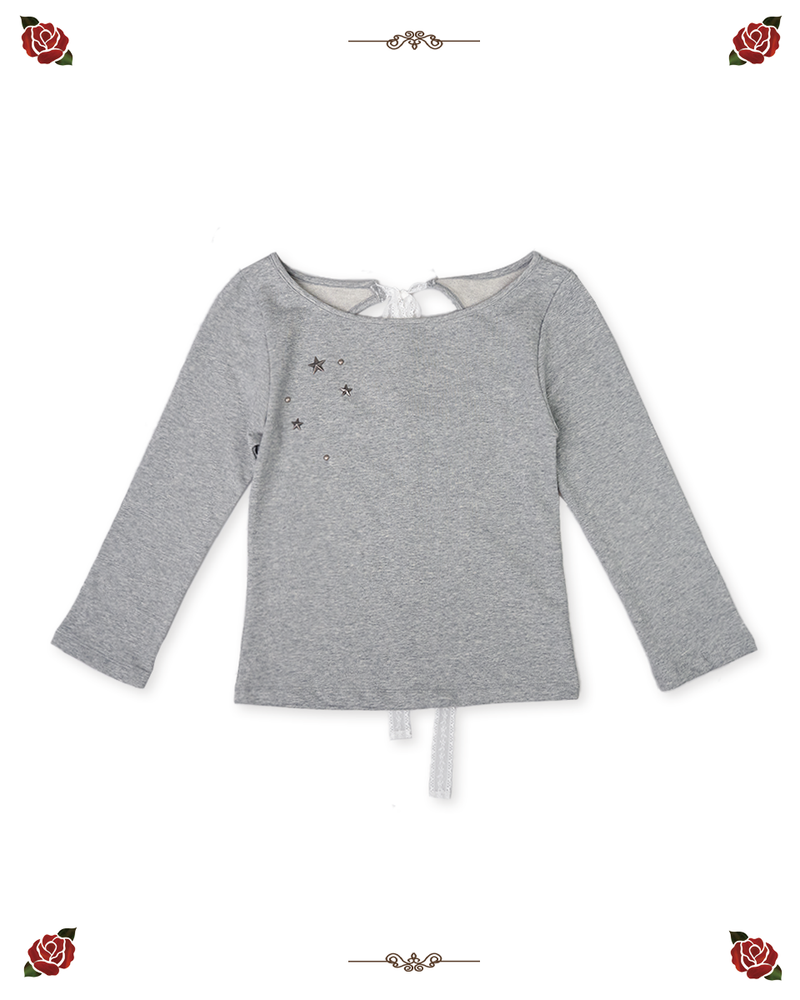 BACK RIBBON STUD T SHIRTS [3colors]