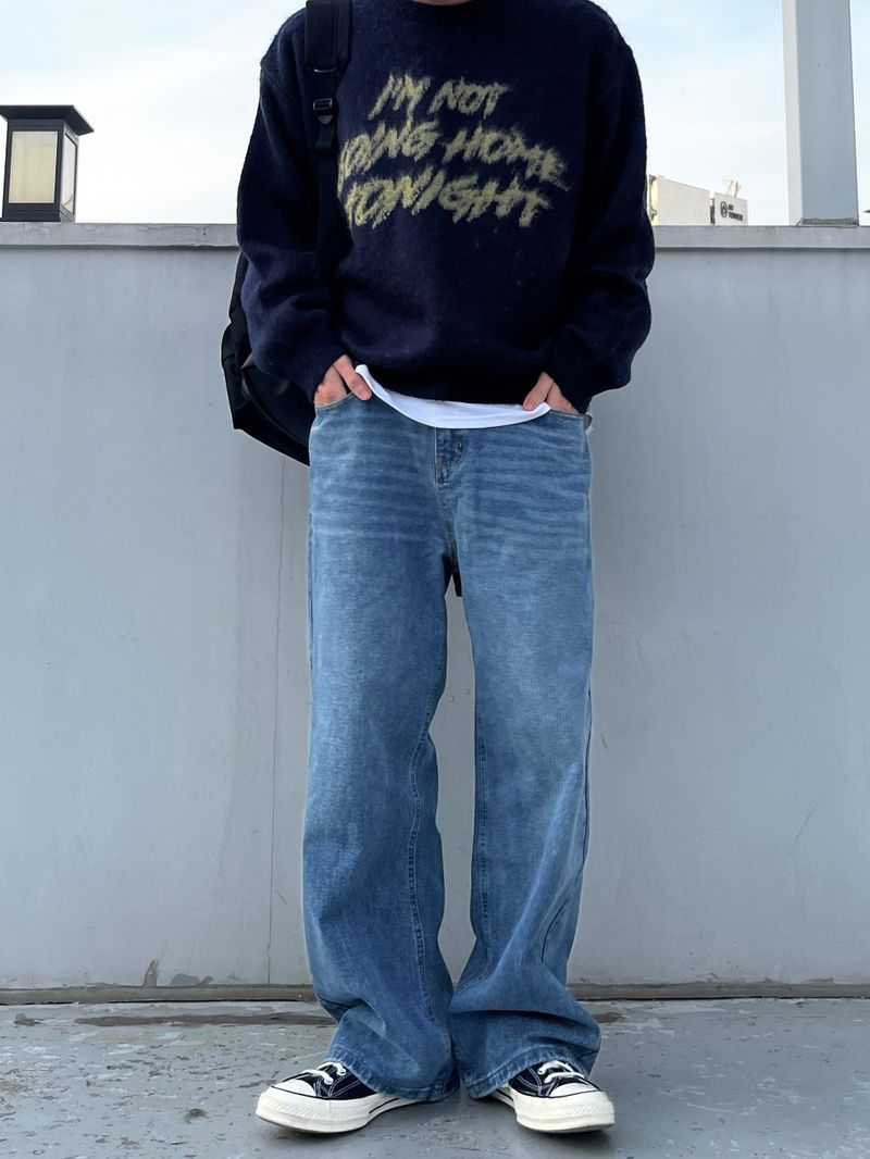 Brush lettering mohair knit