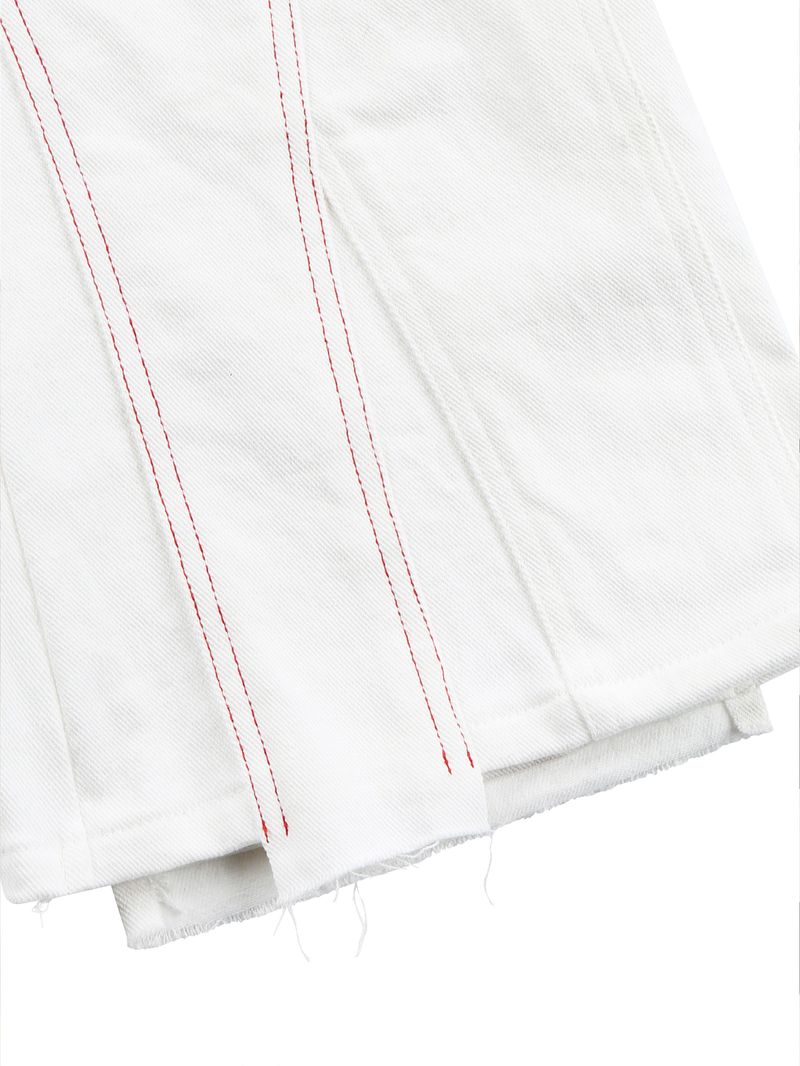 Leg Tissue Semi Bootcut Pants WHITE