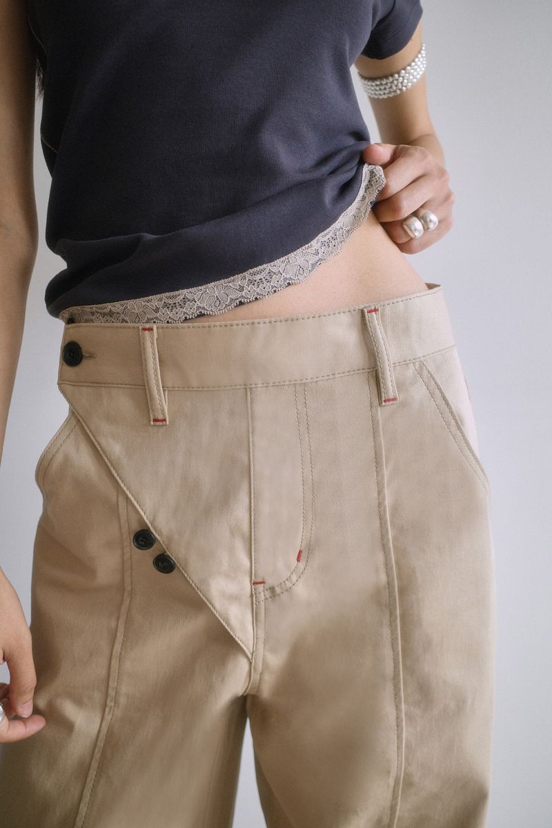 26SS★ WRAP CURVED COTTON TROUSER