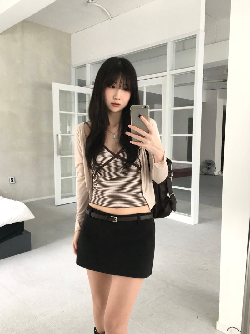 Stripe lace sleeveless (3 colors)