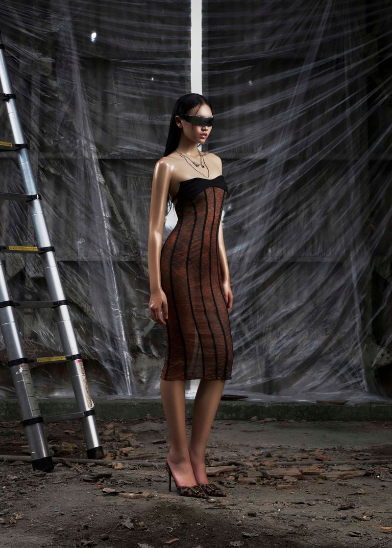NONE Midi Mesh Dress